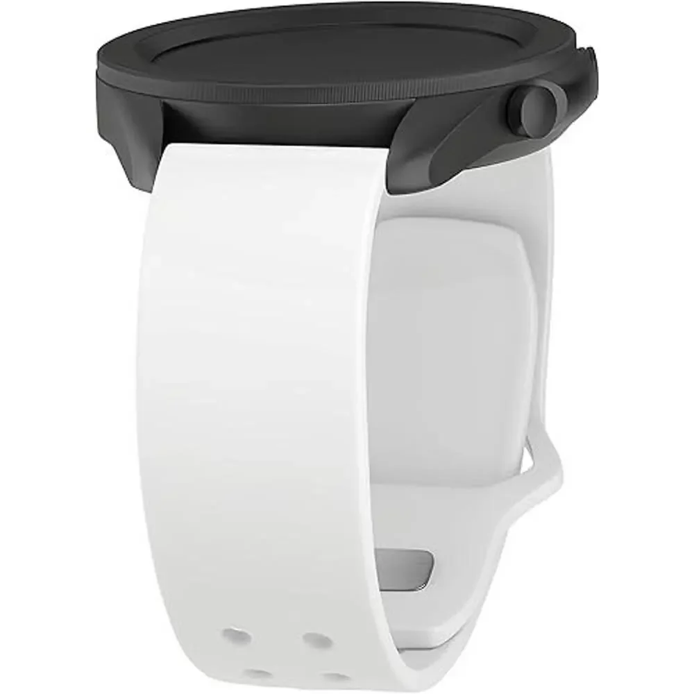 White Silicone Sport Watch Band for Samsung Garmin Amazfit 20mm Watch Lugs